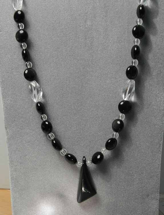 Rainbow Obsidian & Quartz Necklace